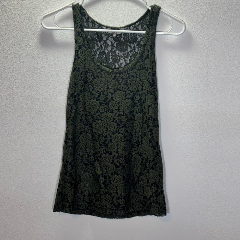 BKE Women’s XS Green Lace Floral Tank Top | Sheer Layering Boutique Cami Canada